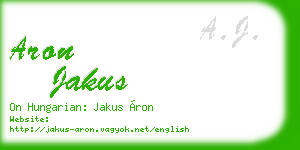 aron jakus business card