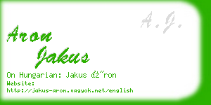 aron jakus business card